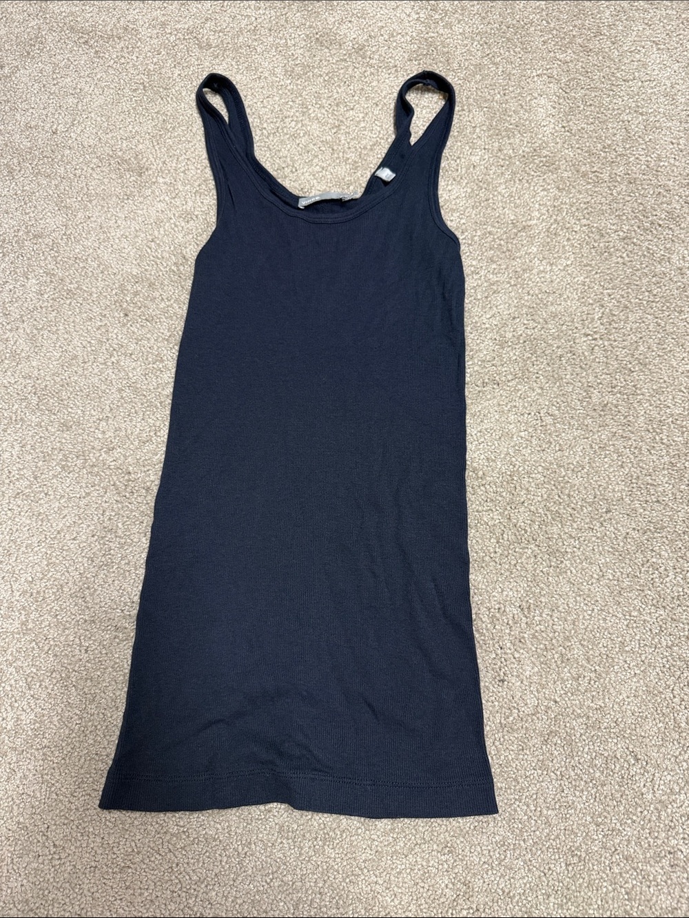 Vince Navy Ribbed Tank Camisole